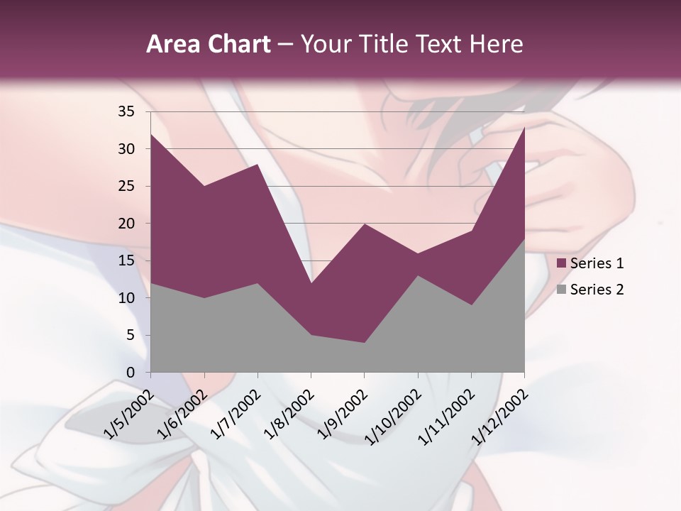 A Woman In A White Dress With A Purple Background PowerPoint Template