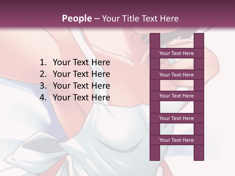 A Woman In A White Dress With A Purple Background PowerPoint Template