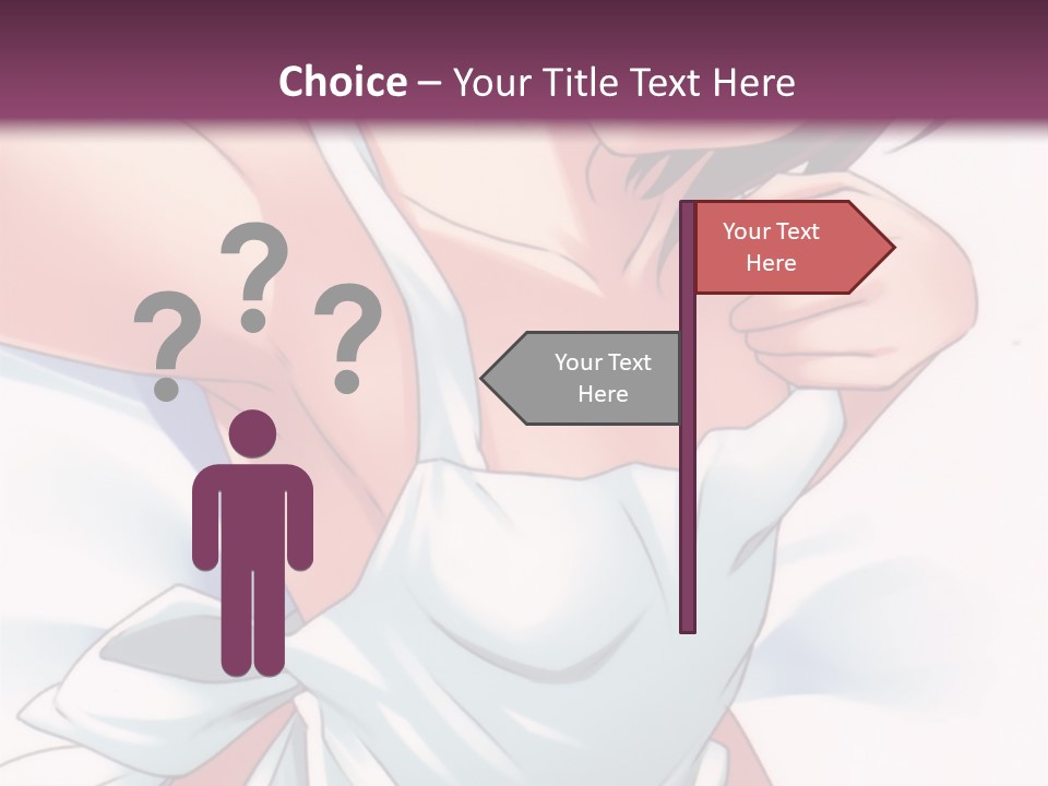 A Woman In A White Dress With A Purple Background PowerPoint Template