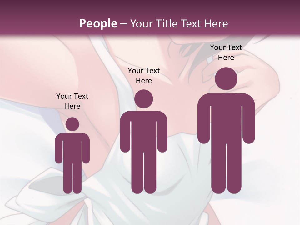 A Woman In A White Dress With A Purple Background PowerPoint Template