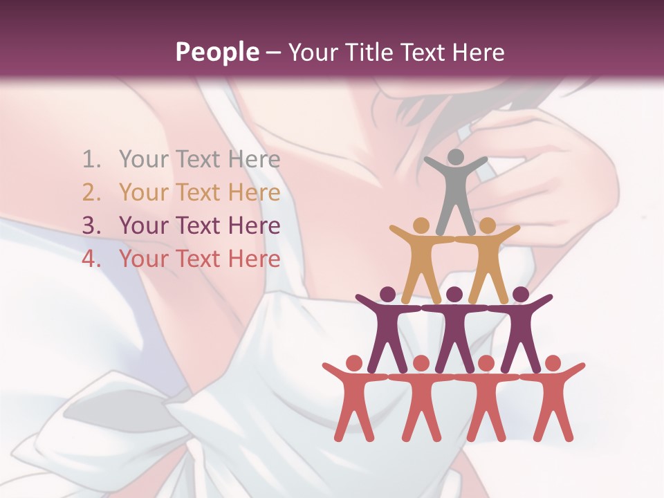 A Woman In A White Dress With A Purple Background PowerPoint Template