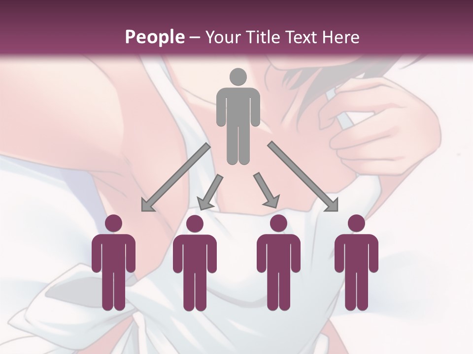 A Woman In A White Dress With A Purple Background PowerPoint Template