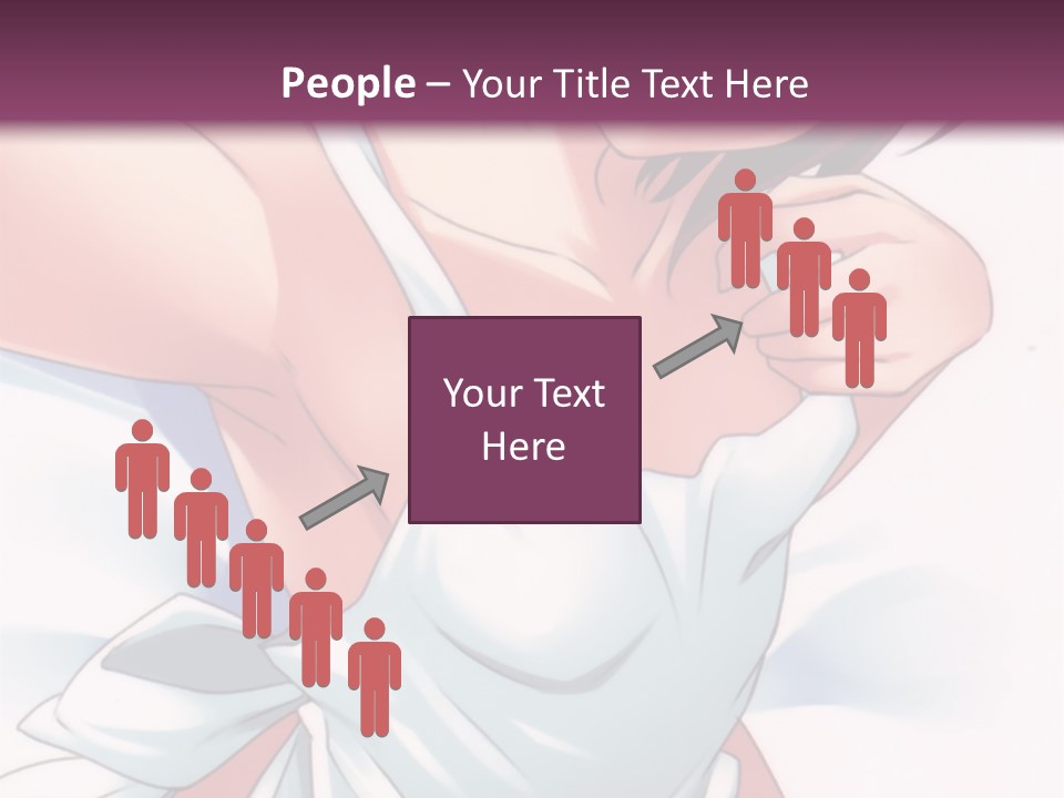 A Woman In A White Dress With A Purple Background PowerPoint Template