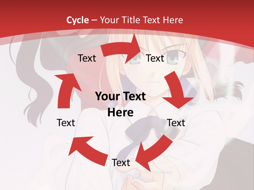 A Couple Of Anime Characters With A Red Background PowerPoint Template