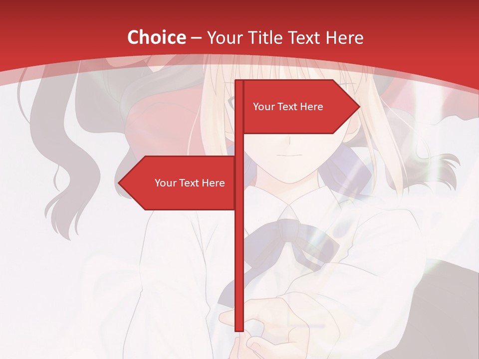 A Couple Of Anime Characters With A Red Background PowerPoint Template