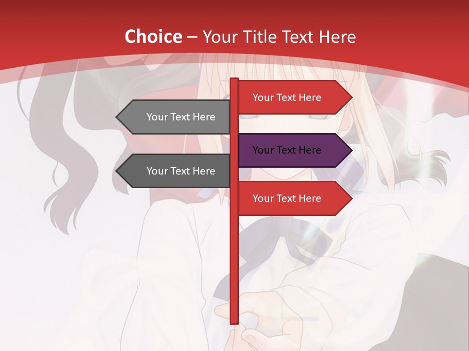 A Couple Of Anime Characters With A Red Background PowerPoint Template