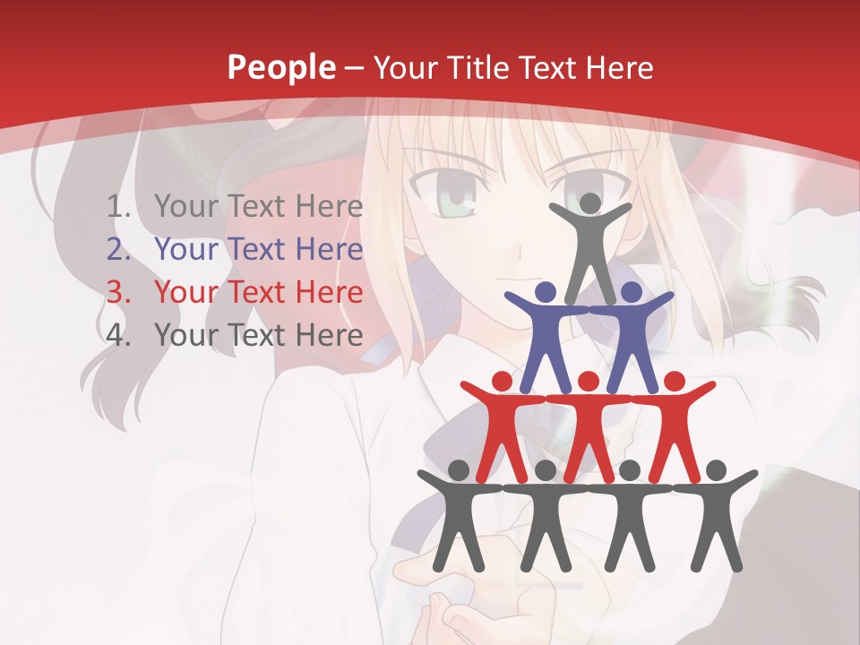 A Couple Of Anime Characters With A Red Background PowerPoint Template