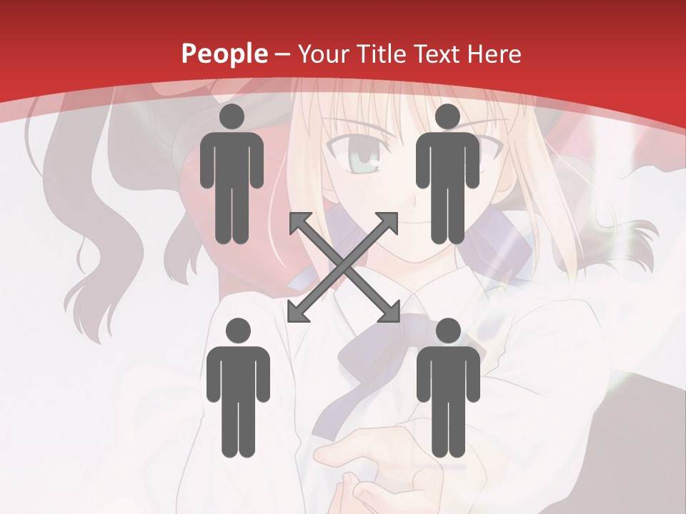 A Couple Of Anime Characters With A Red Background PowerPoint Template
