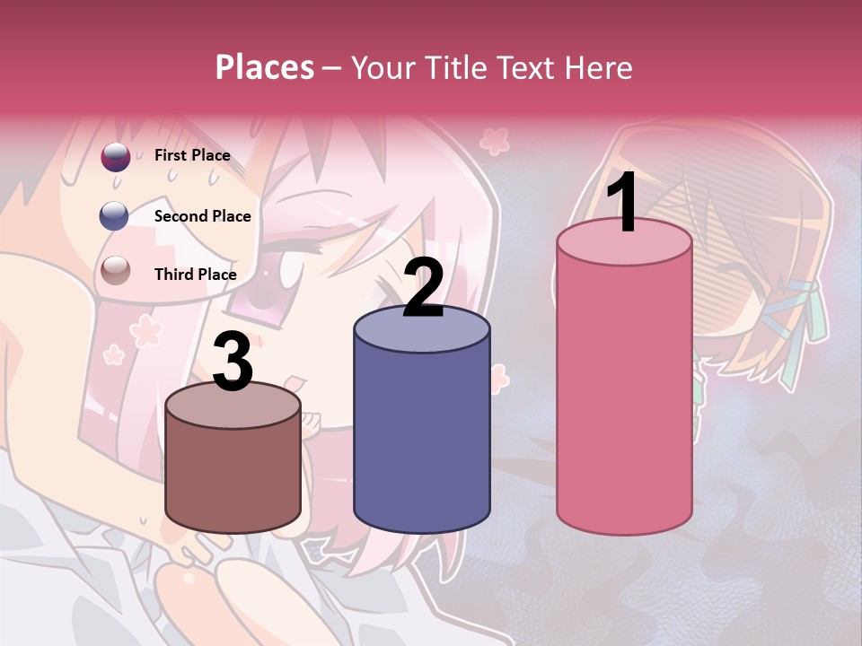 A Couple Of Anime Characters Hugging In Front Of A Blue Background PowerPoint Template