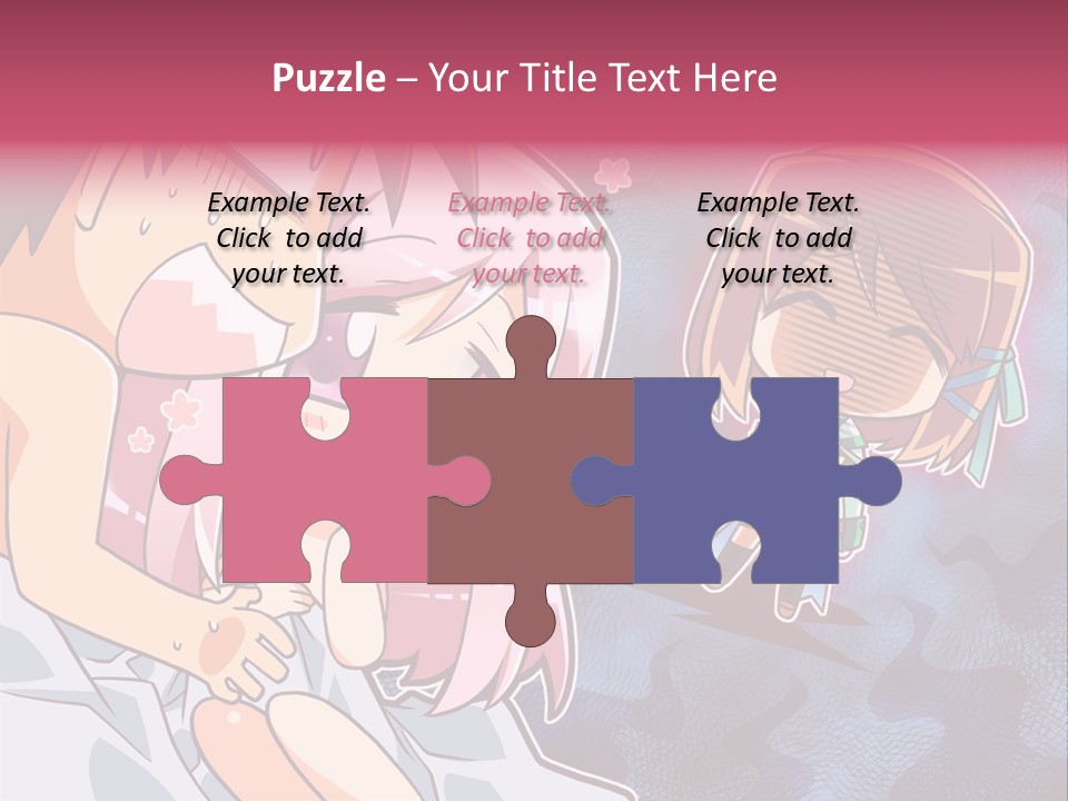 A Couple Of Anime Characters Hugging In Front Of A Blue Background PowerPoint Template