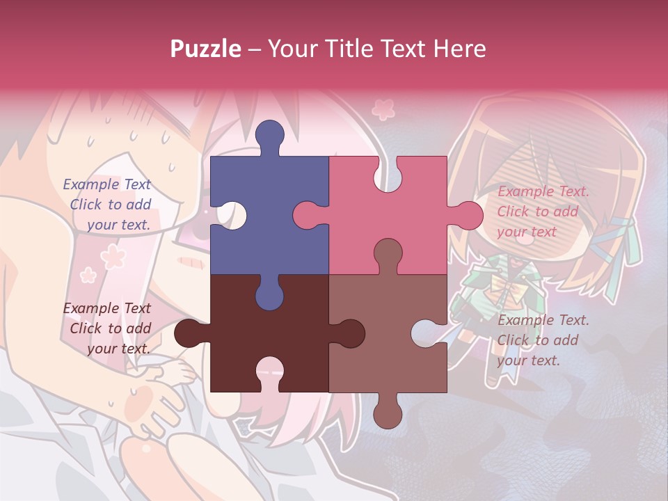 A Couple Of Anime Characters Hugging In Front Of A Blue Background PowerPoint Template