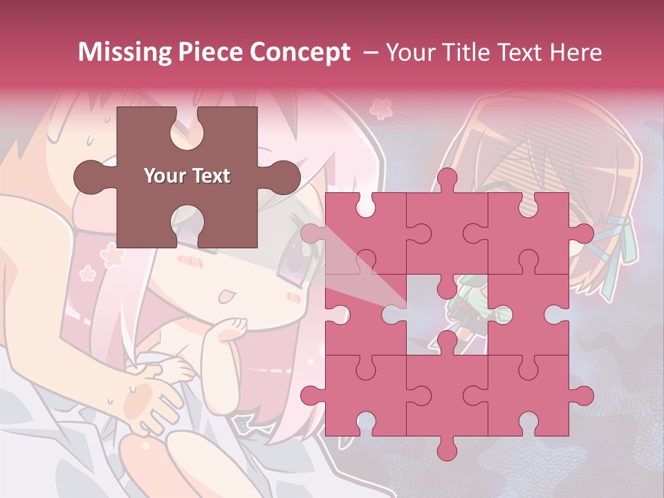 A Couple Of Anime Characters Hugging In Front Of A Blue Background PowerPoint Template