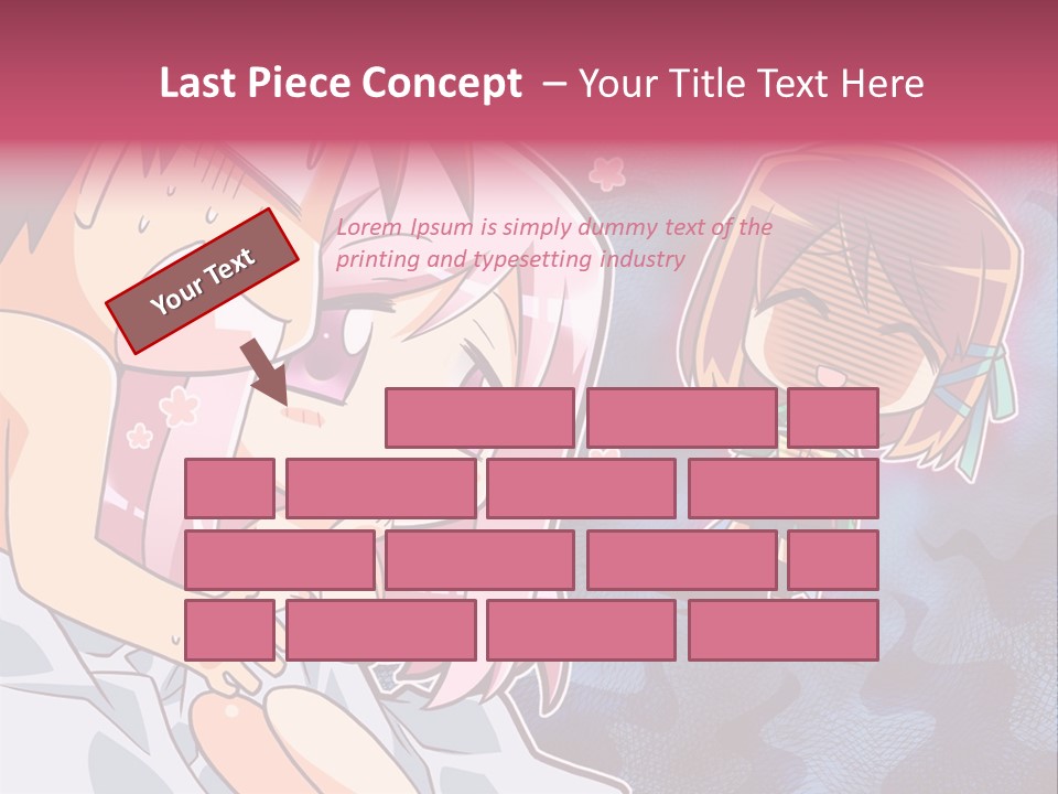 A Couple Of Anime Characters Hugging In Front Of A Blue Background PowerPoint Template