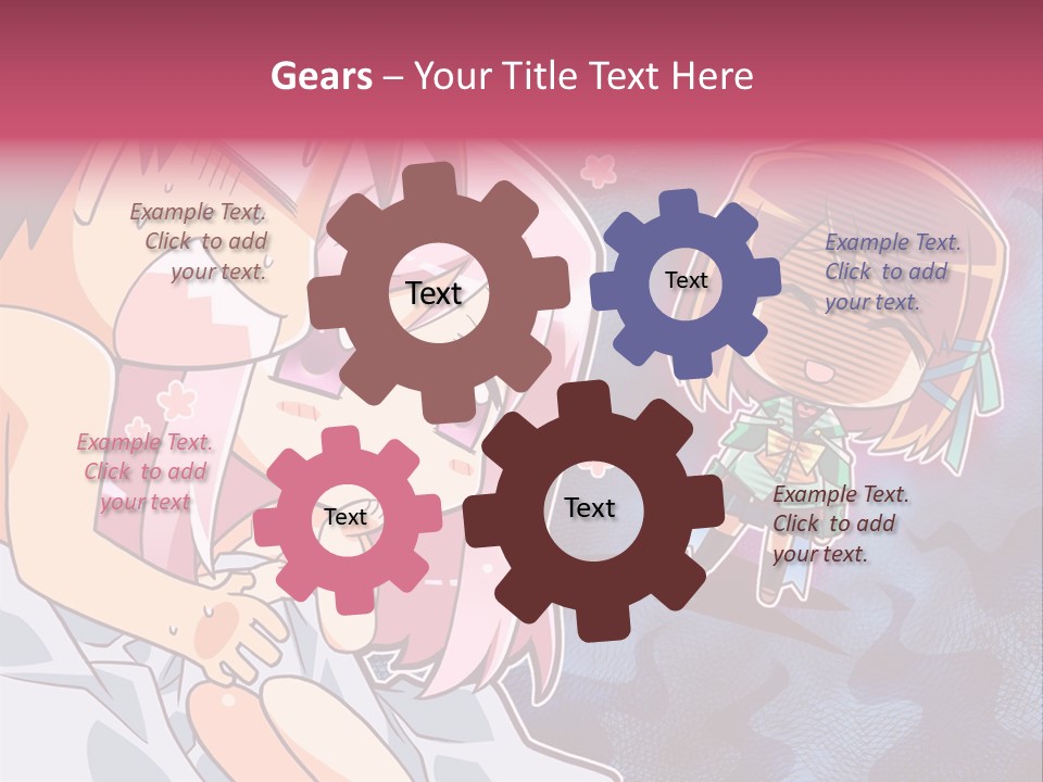 A Couple Of Anime Characters Hugging In Front Of A Blue Background PowerPoint Template