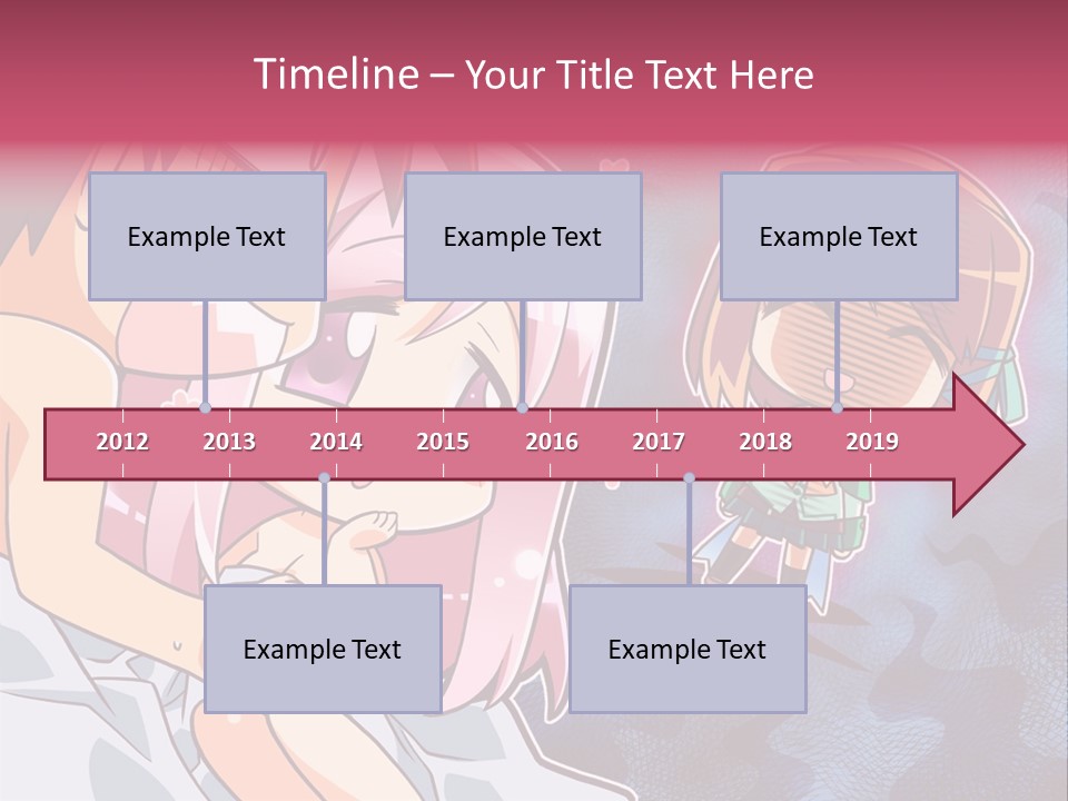 A Couple Of Anime Characters Hugging In Front Of A Blue Background PowerPoint Template