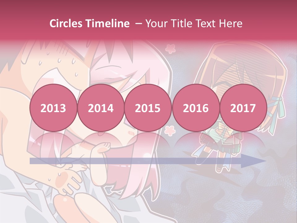 A Couple Of Anime Characters Hugging In Front Of A Blue Background PowerPoint Template