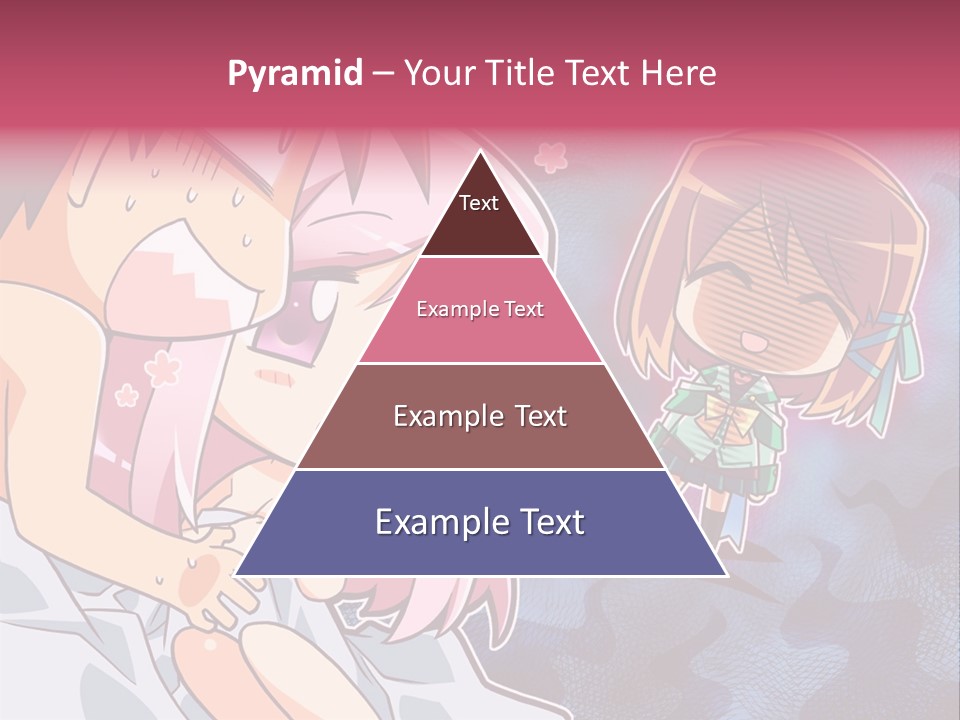 A Couple Of Anime Characters Hugging In Front Of A Blue Background PowerPoint Template