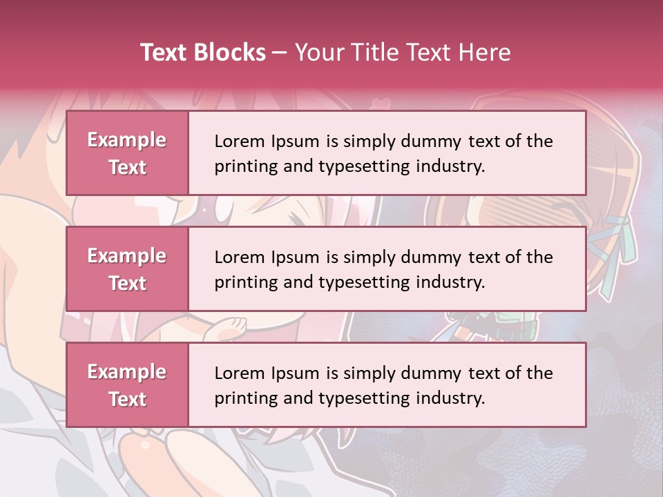 A Couple Of Anime Characters Hugging In Front Of A Blue Background PowerPoint Template