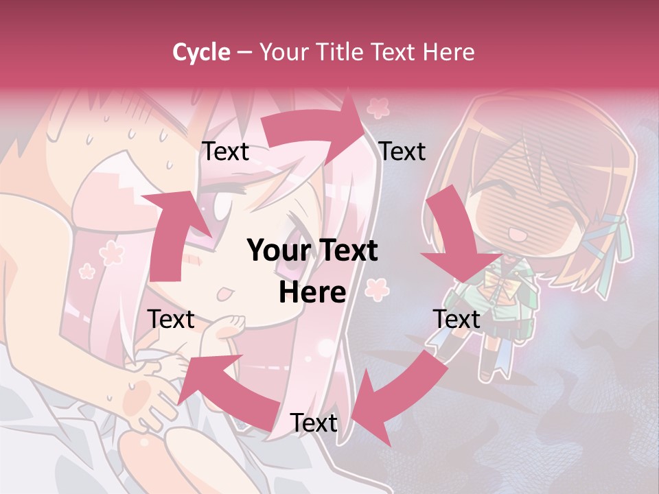 A Couple Of Anime Characters Hugging In Front Of A Blue Background PowerPoint Template