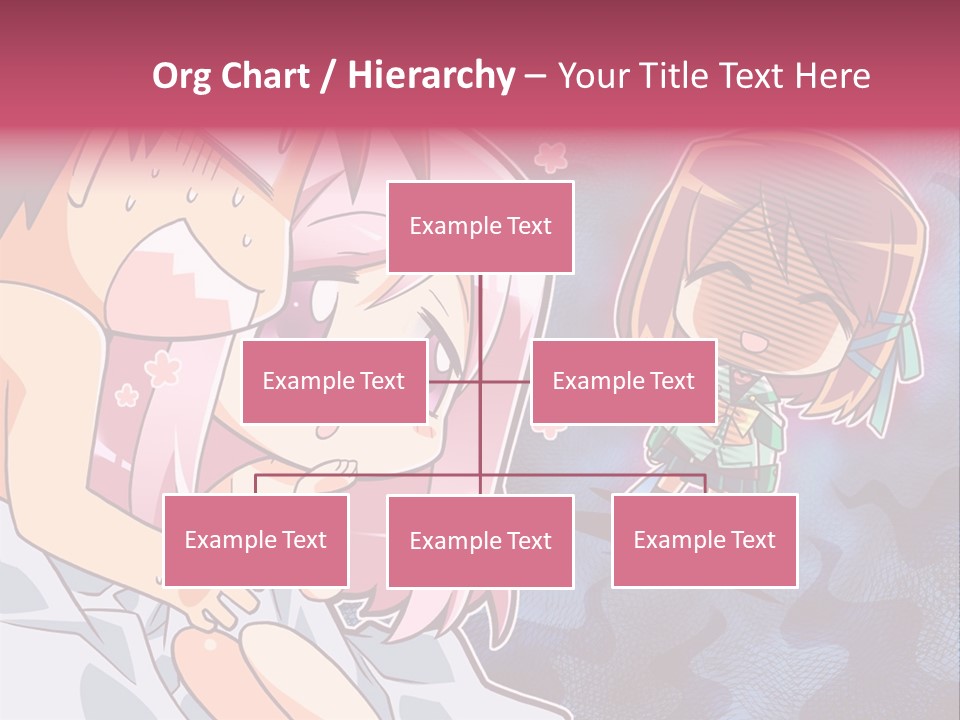 A Couple Of Anime Characters Hugging In Front Of A Blue Background PowerPoint Template