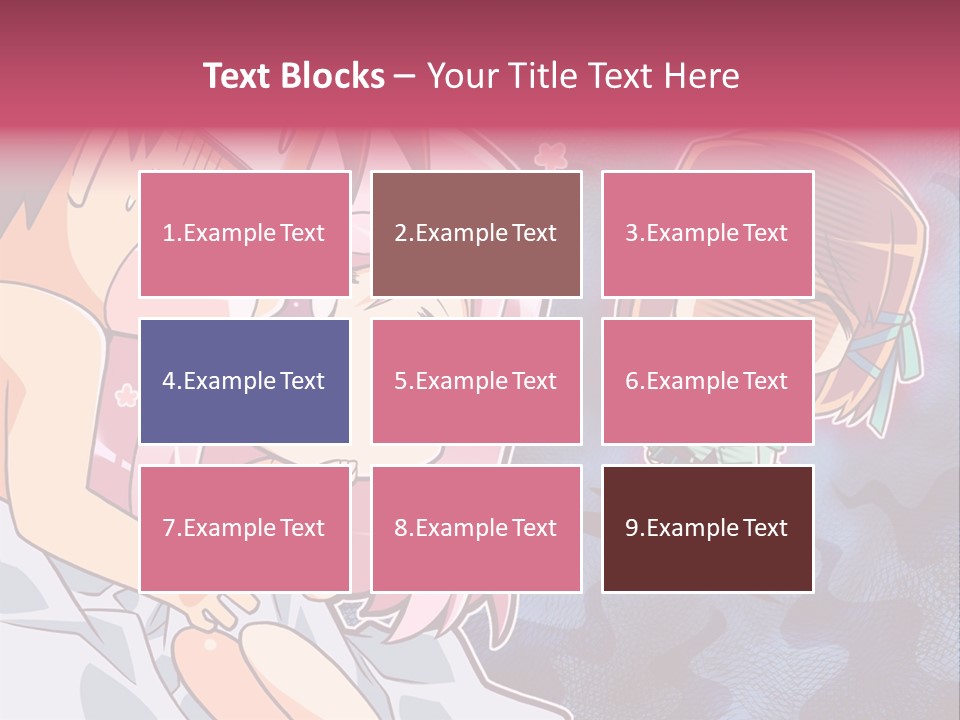 A Couple Of Anime Characters Hugging In Front Of A Blue Background PowerPoint Template