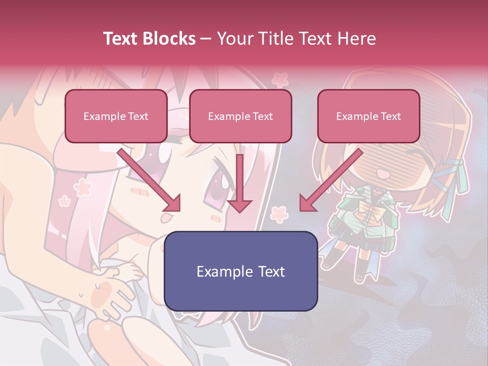 A Couple Of Anime Characters Hugging In Front Of A Blue Background PowerPoint Template