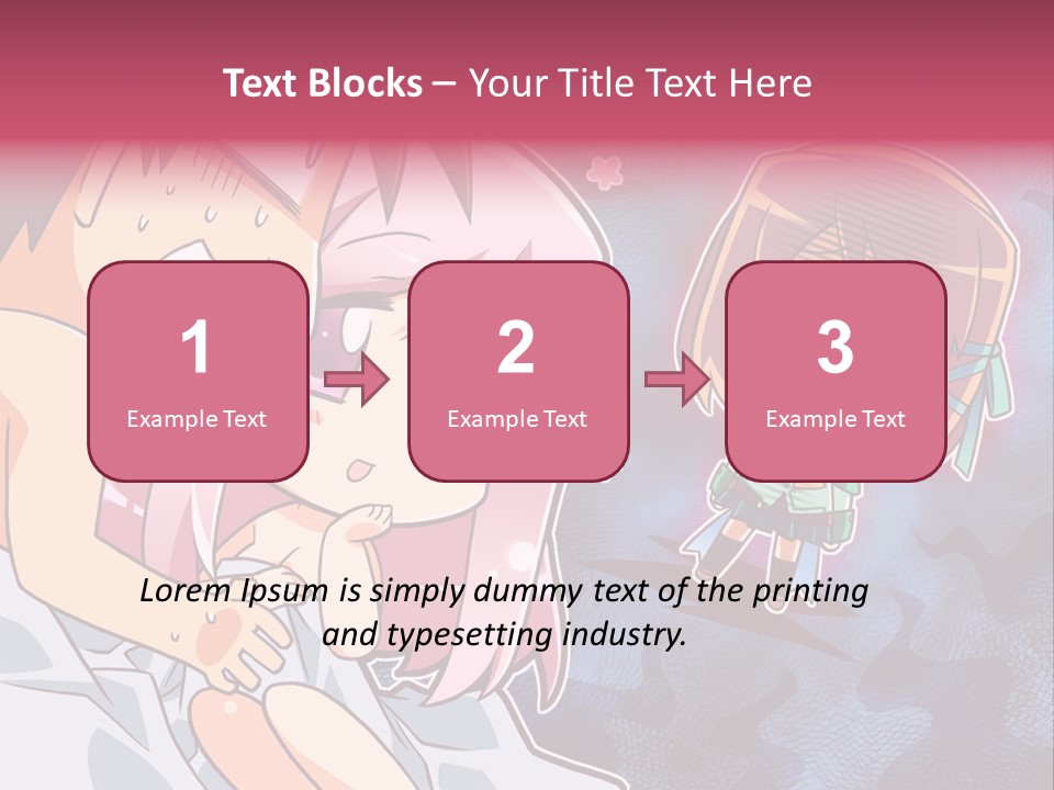 A Couple Of Anime Characters Hugging In Front Of A Blue Background PowerPoint Template