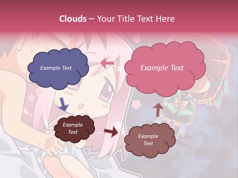 A Couple Of Anime Characters Hugging In Front Of A Blue Background PowerPoint Template