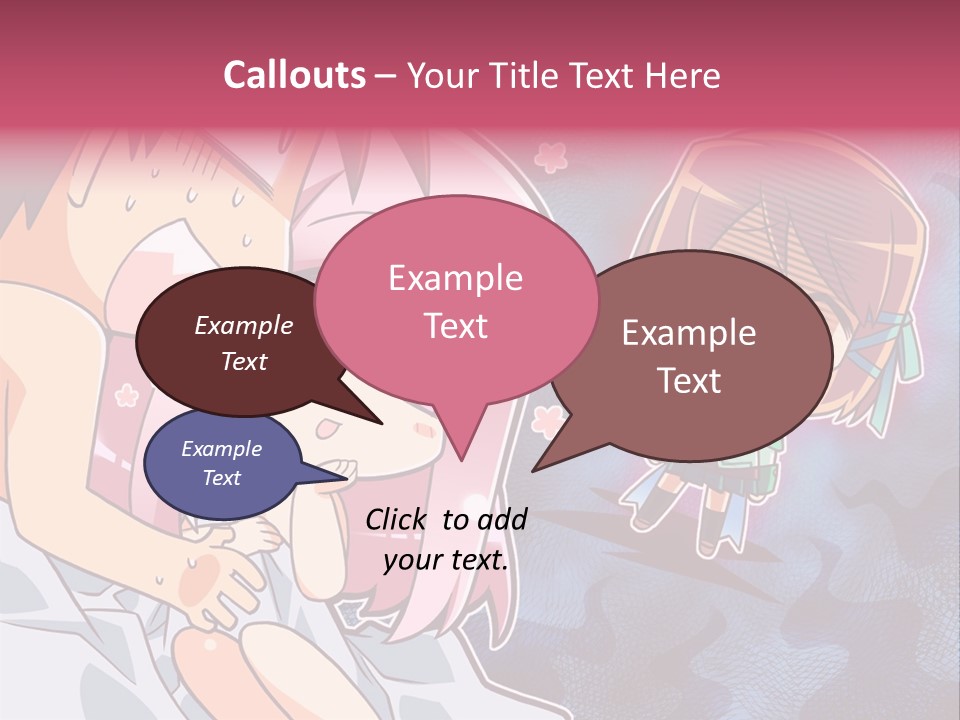 A Couple Of Anime Characters Hugging In Front Of A Blue Background PowerPoint Template