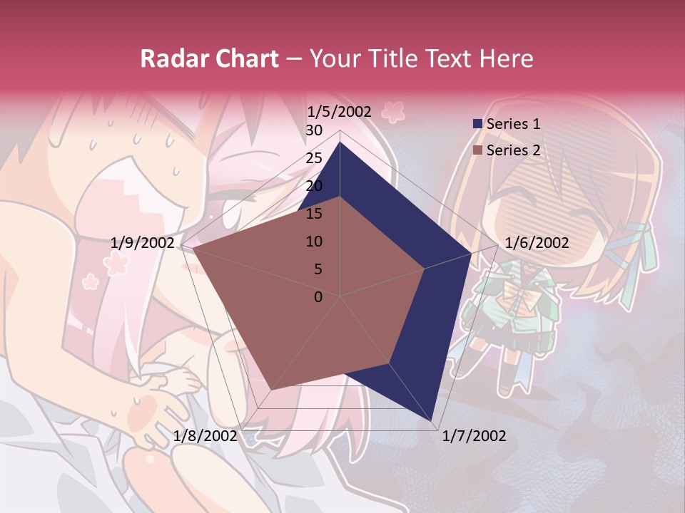 A Couple Of Anime Characters Hugging In Front Of A Blue Background PowerPoint Template