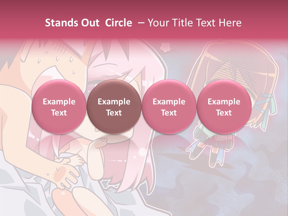 A Couple Of Anime Characters Hugging In Front Of A Blue Background PowerPoint Template