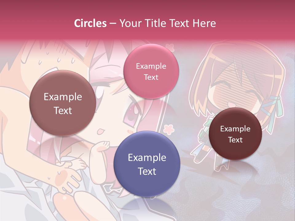 A Couple Of Anime Characters Hugging In Front Of A Blue Background PowerPoint Template