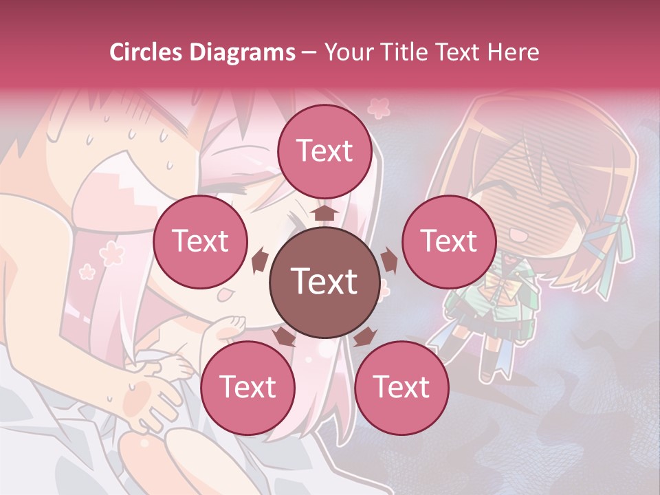 A Couple Of Anime Characters Hugging In Front Of A Blue Background PowerPoint Template