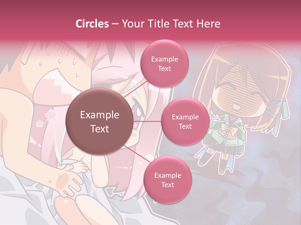 A Couple Of Anime Characters Hugging In Front Of A Blue Background PowerPoint Template