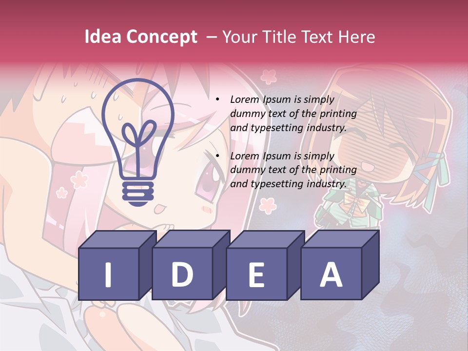 A Couple Of Anime Characters Hugging In Front Of A Blue Background PowerPoint Template