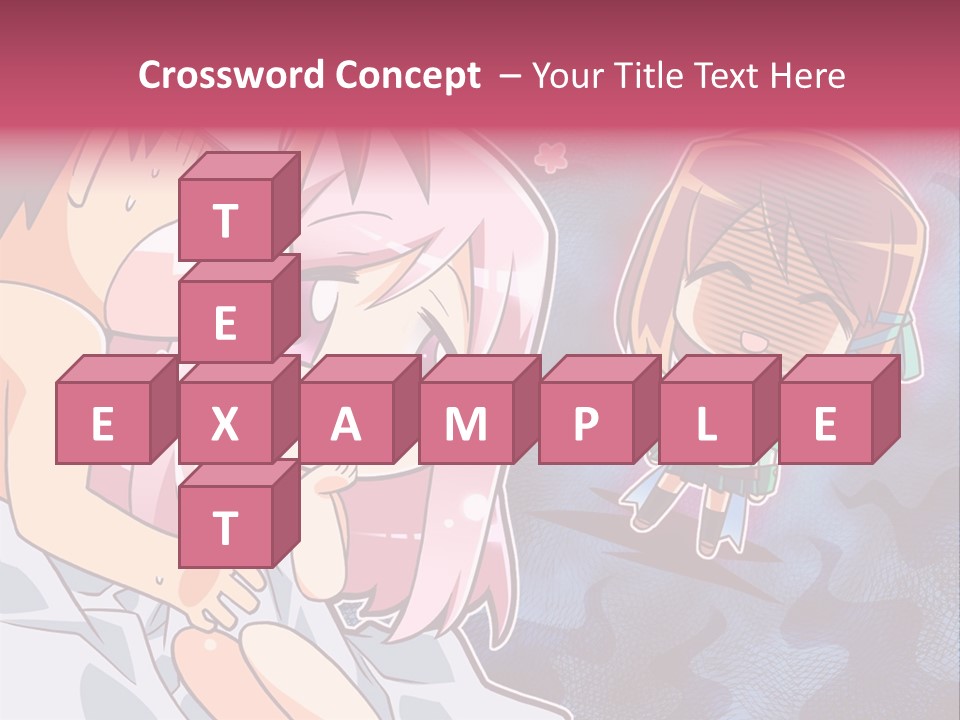 A Couple Of Anime Characters Hugging In Front Of A Blue Background PowerPoint Template