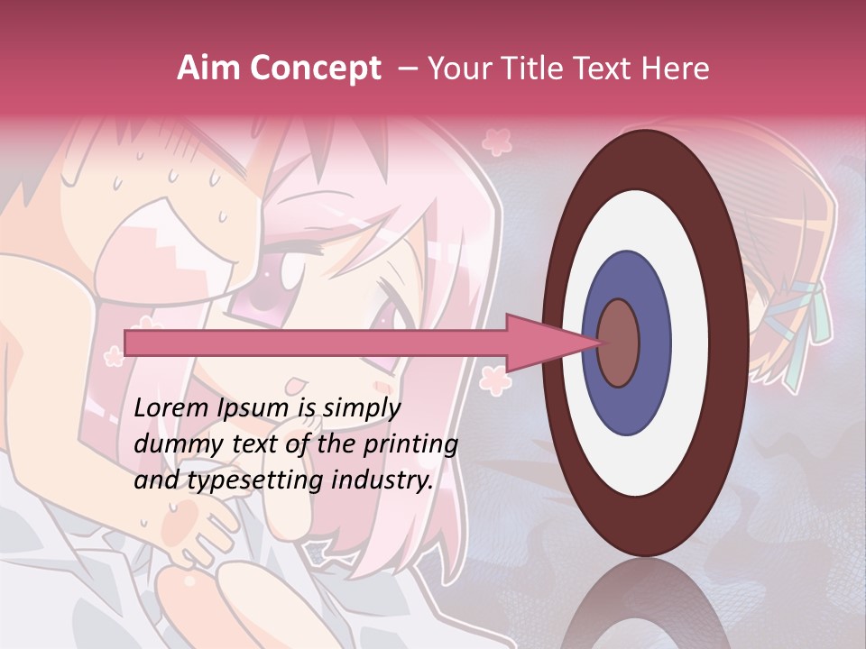 A Couple Of Anime Characters Hugging In Front Of A Blue Background PowerPoint Template