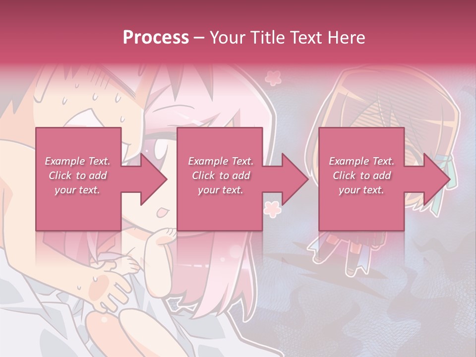 A Couple Of Anime Characters Hugging In Front Of A Blue Background PowerPoint Template