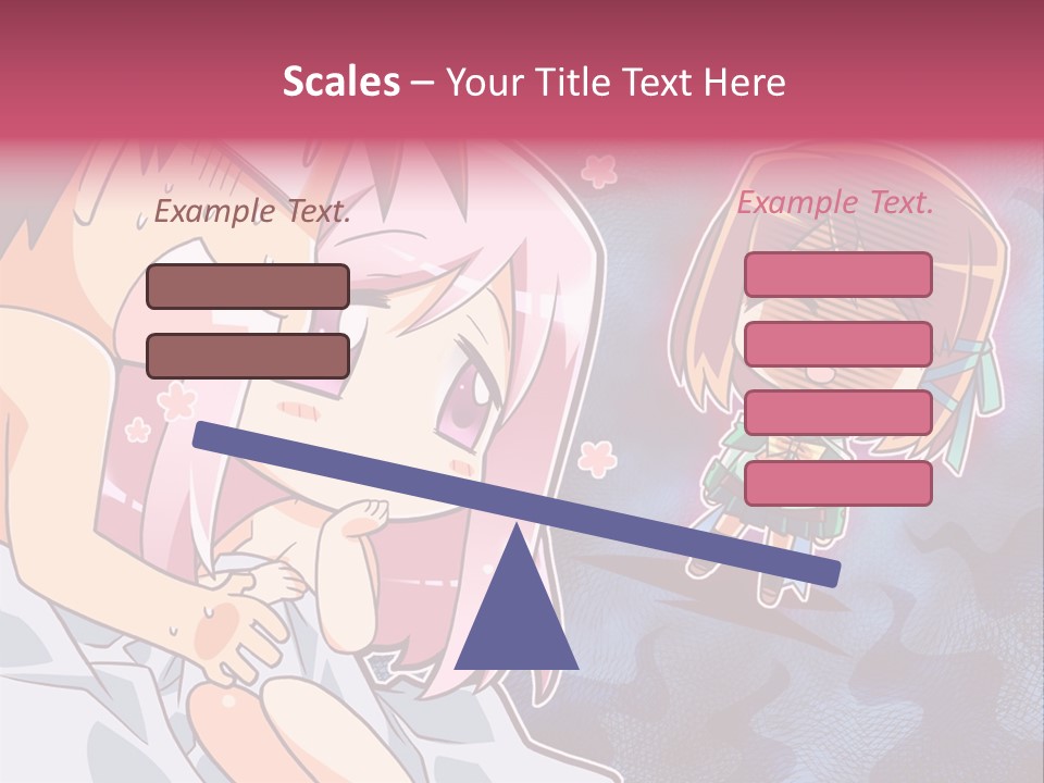 A Couple Of Anime Characters Hugging In Front Of A Blue Background PowerPoint Template