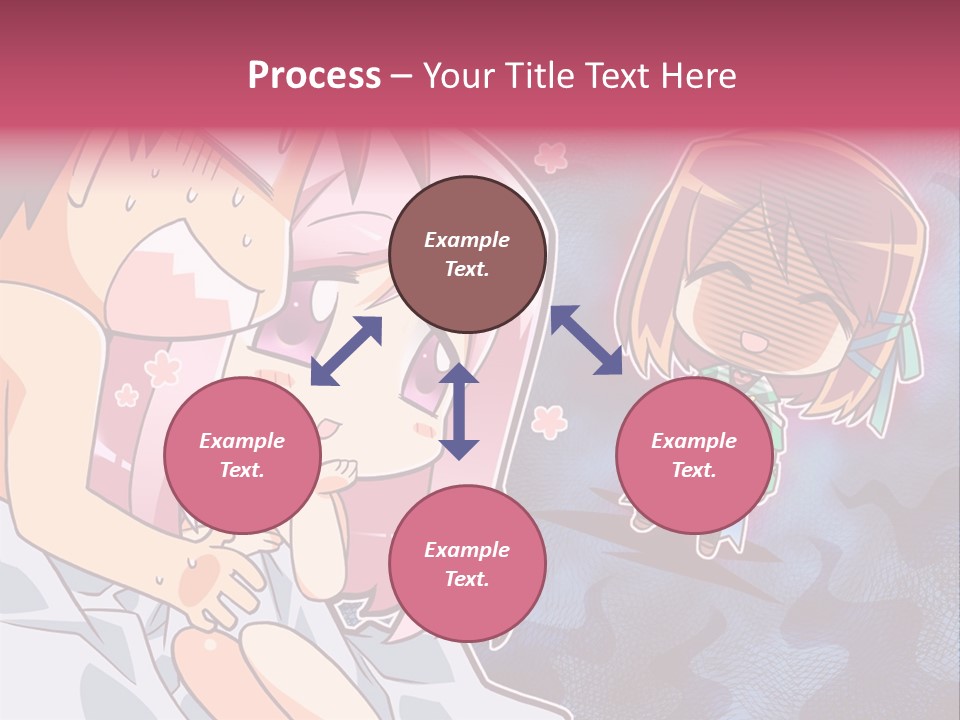 A Couple Of Anime Characters Hugging In Front Of A Blue Background PowerPoint Template