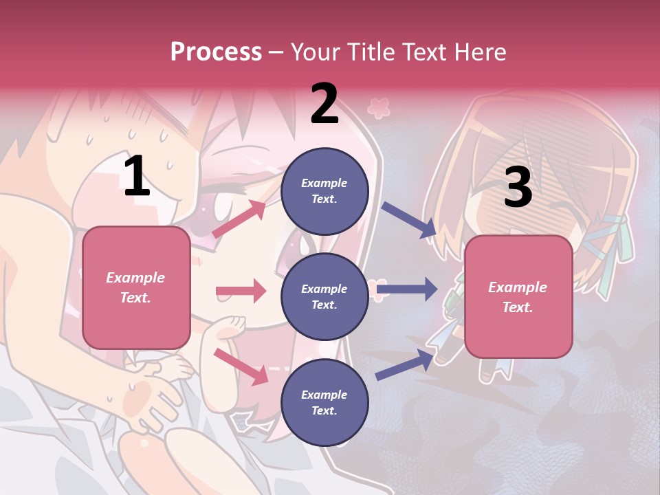 A Couple Of Anime Characters Hugging In Front Of A Blue Background PowerPoint Template