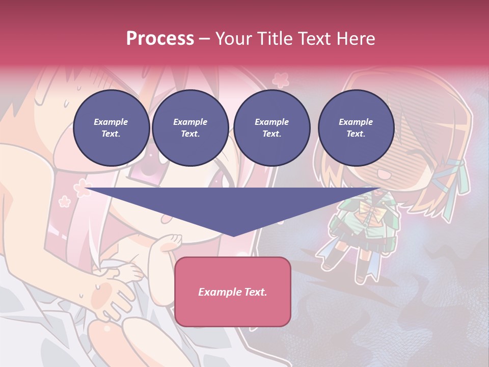 A Couple Of Anime Characters Hugging In Front Of A Blue Background PowerPoint Template