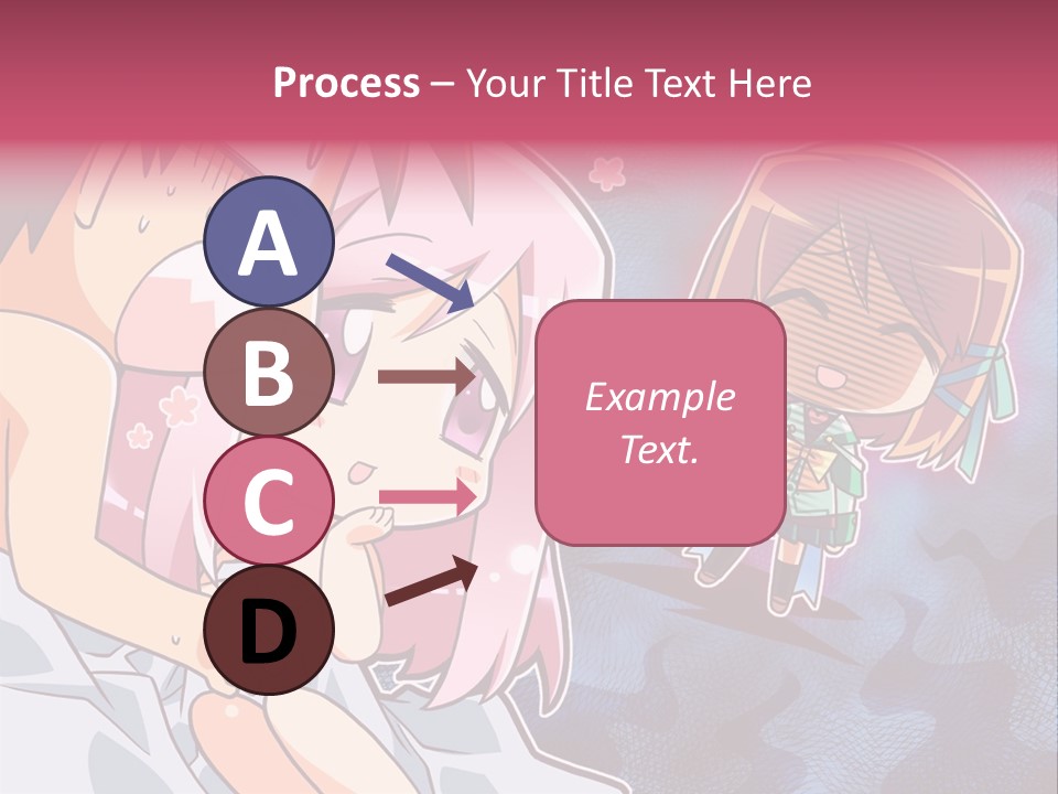 A Couple Of Anime Characters Hugging In Front Of A Blue Background PowerPoint Template