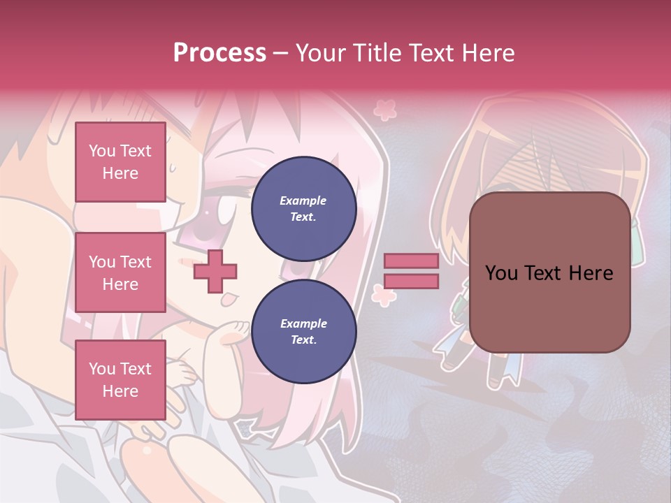 A Couple Of Anime Characters Hugging In Front Of A Blue Background PowerPoint Template