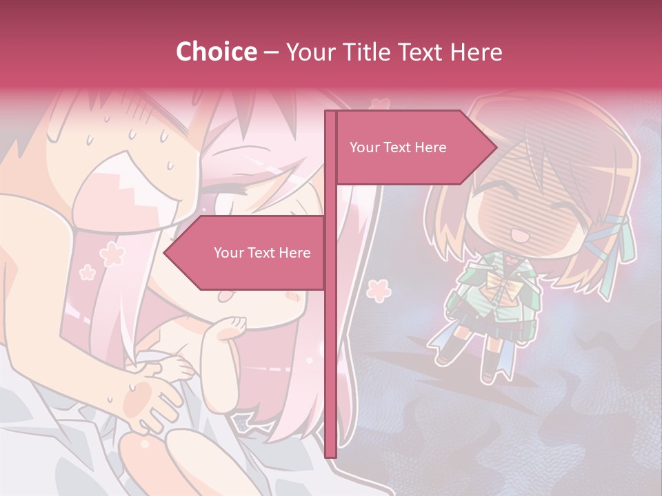 A Couple Of Anime Characters Hugging In Front Of A Blue Background PowerPoint Template