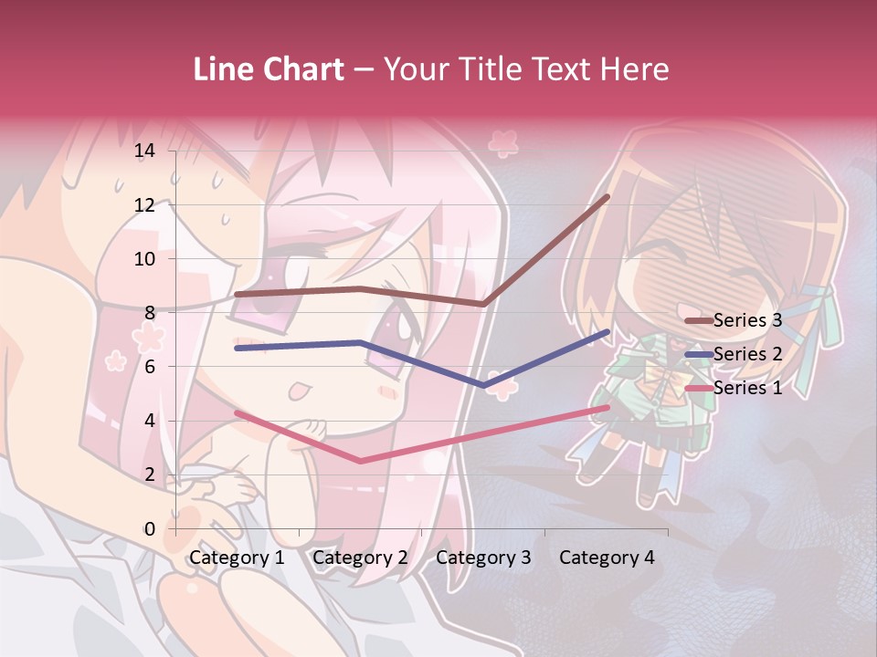 A Couple Of Anime Characters Hugging In Front Of A Blue Background PowerPoint Template