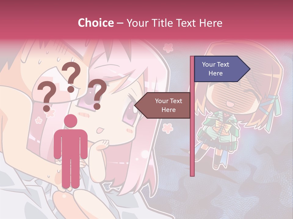 A Couple Of Anime Characters Hugging In Front Of A Blue Background PowerPoint Template