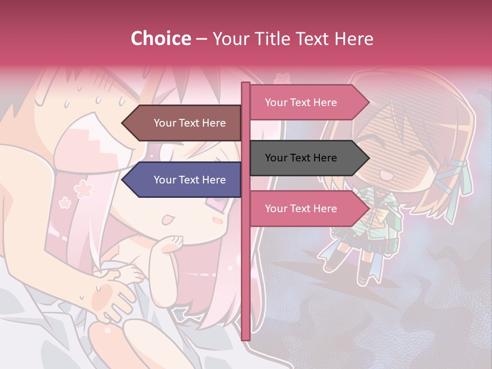 A Couple Of Anime Characters Hugging In Front Of A Blue Background PowerPoint Template