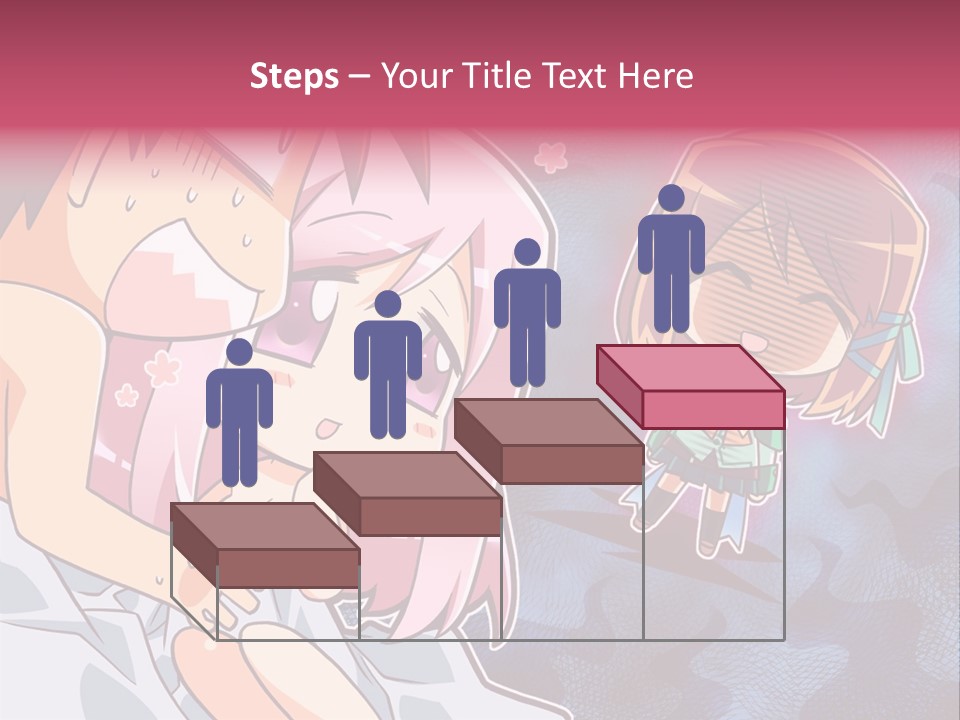 A Couple Of Anime Characters Hugging In Front Of A Blue Background PowerPoint Template