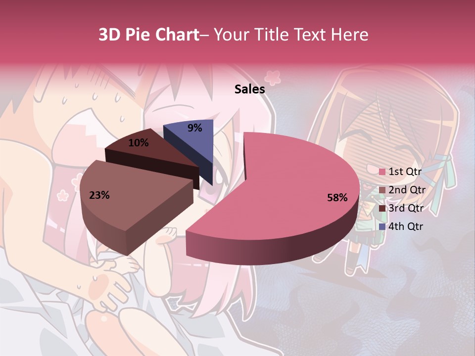 A Couple Of Anime Characters Hugging In Front Of A Blue Background PowerPoint Template